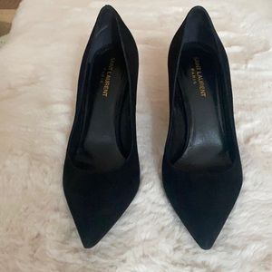 Saint Laurent Black Suede Pumps